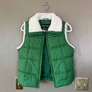 Green Big Chill puffer jacket with faux fur collar